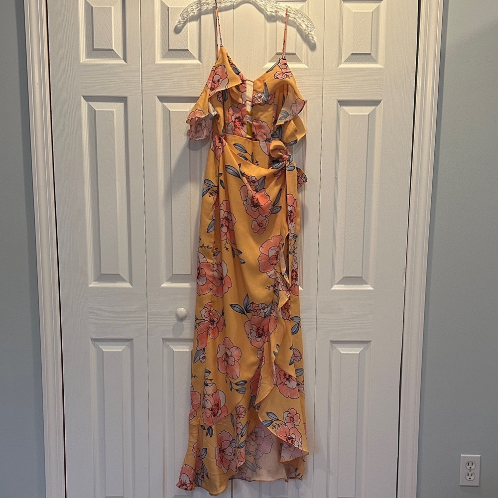 Sabo Skirt Yellow Floral High Low Dress